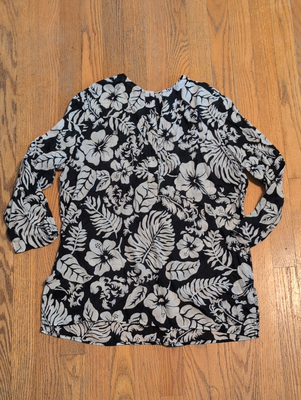 Lauren Ralph Lauren Black and White Floral Tunic